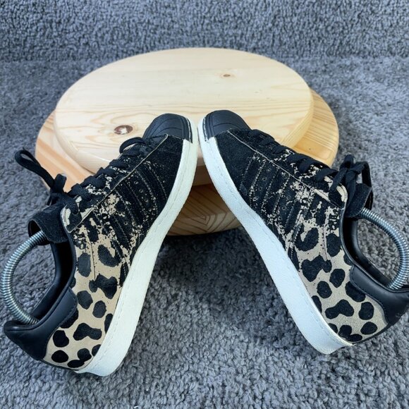 Adidas Originals Superstar 80s Womens Size 7.5 Suede Leopard Print Shell Toe - Picture 5 of 9
